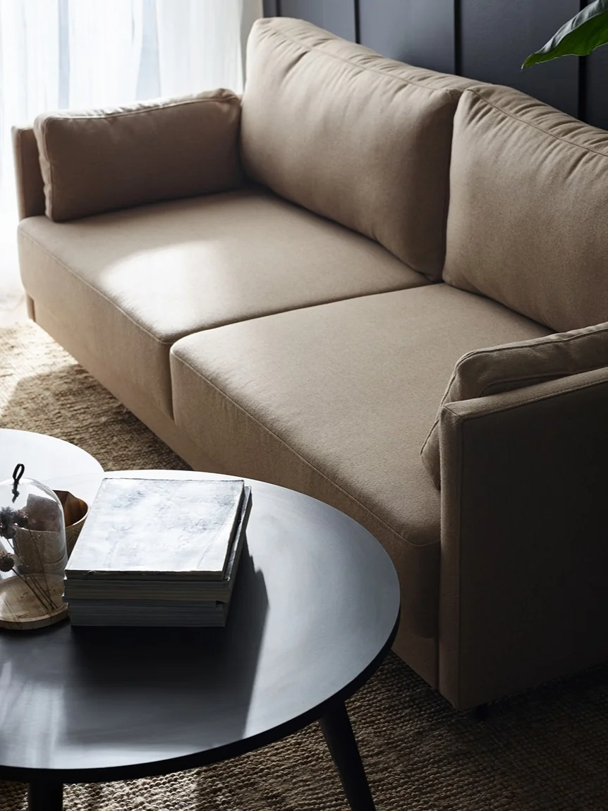 sofa estar w tkaninie wełnianej
